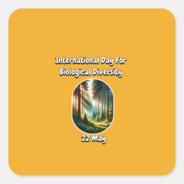 Internationaler Tag des biologischen Diversity Quadratischer Aufkleber