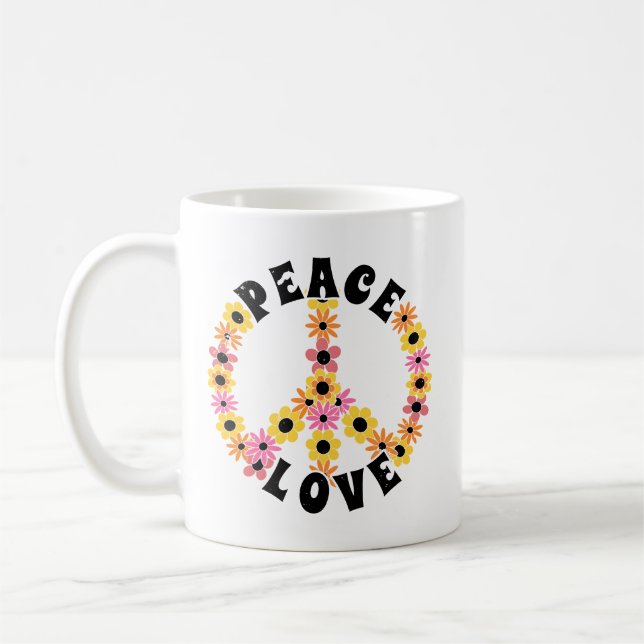 Internationaler Tag des Friedens Liebe Blume Kaffeetasse (Links)