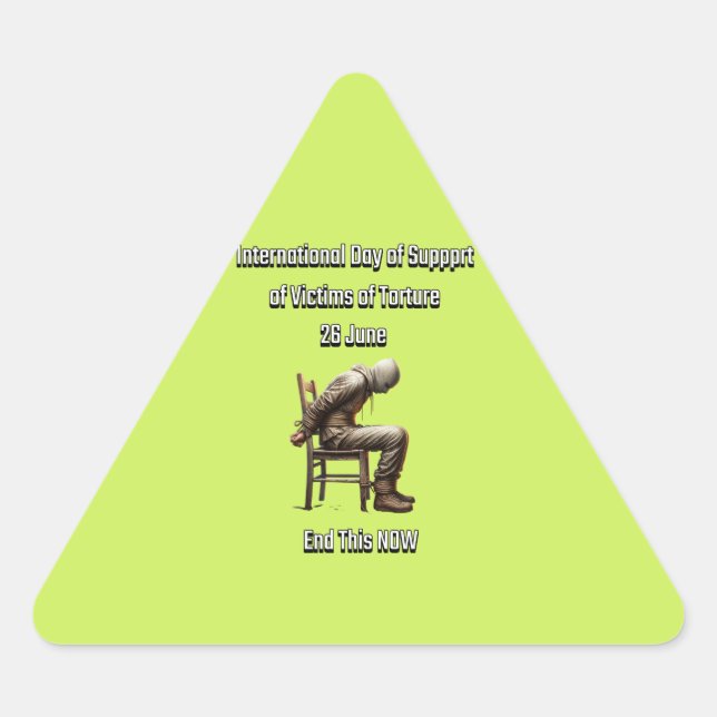 Internationaler Tag zur Unterstützung von Folterop Dreieckiger Aufkleber (Vorderseite)