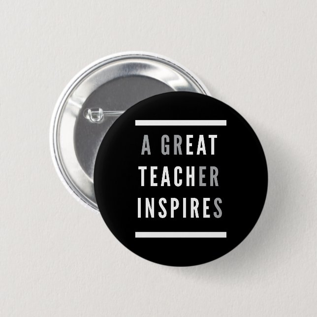 Internationaler Teachers Day Eat Teach Inspiriert Button (Vorne & Hinten)