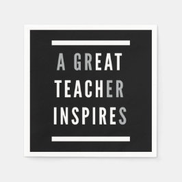 Internationaler Teachers Day Eat Teach Inspiriert Serviette