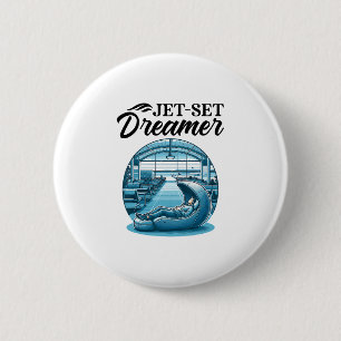 Internationaler Weltreisender Jet-Set-Träumer Reis Button