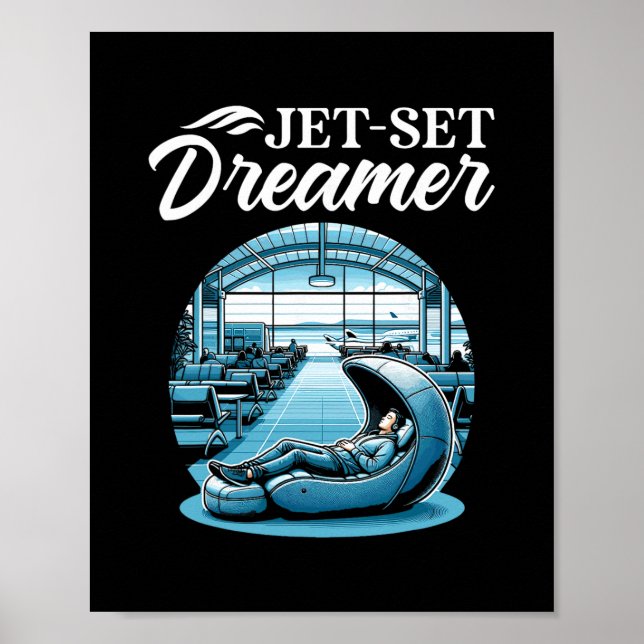 Internationaler Weltreisender Jet-Set-Träumer Reis Poster (Vorne)