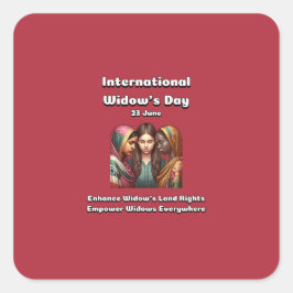 Internationaler Witwentag. 23. Quadratischer Aufkleber