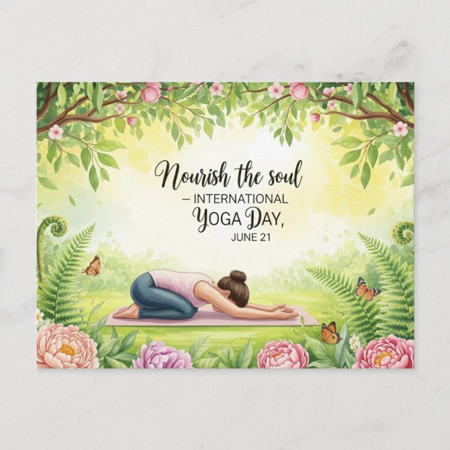 Internationaler Yogatag Postkarte (Vorderseite)