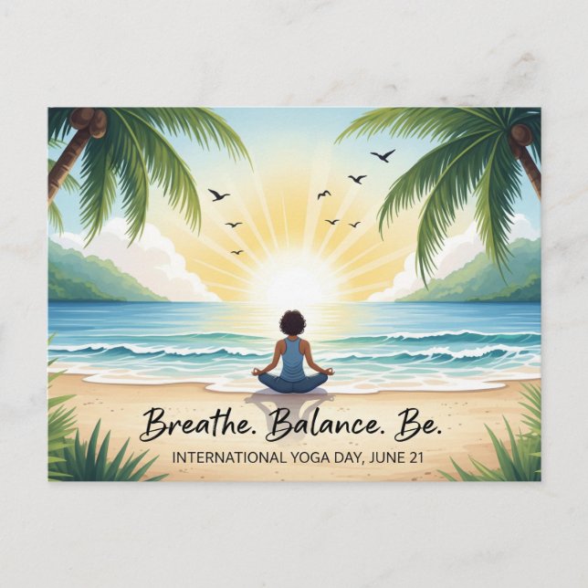 Internationaler Yogatag Postkarte (Vorderseite)