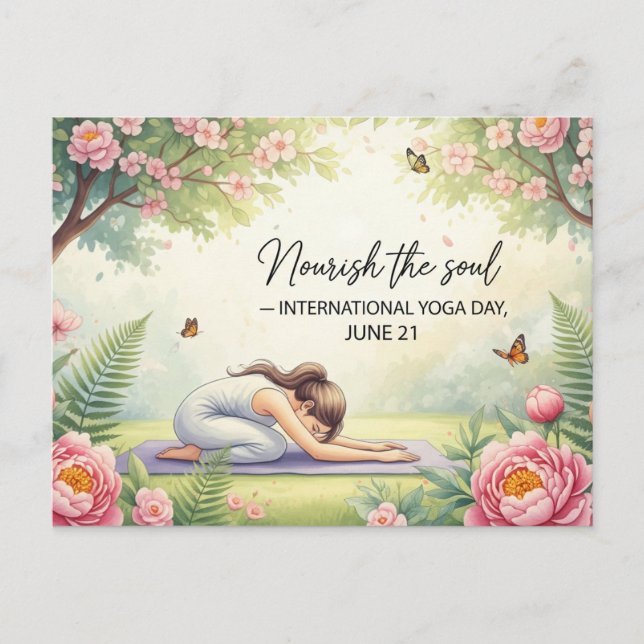 Internationaler Yogatag Postkarte (Vorderseite)