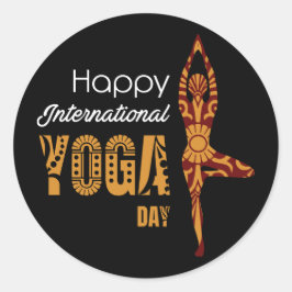 Internationaler Yogatag Runder Aufkleber