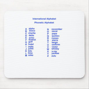 Internationales Alphabet Mousepad