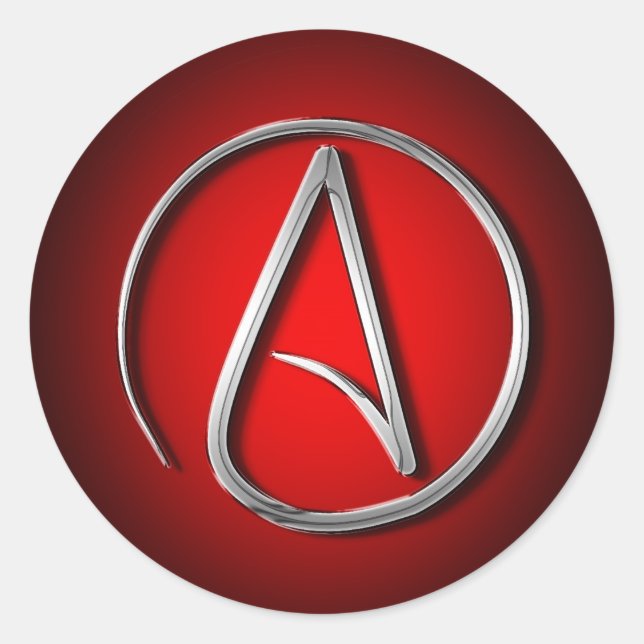 Internationales Atheistisches Symbol Runder Aufkleber (Vorderseite)