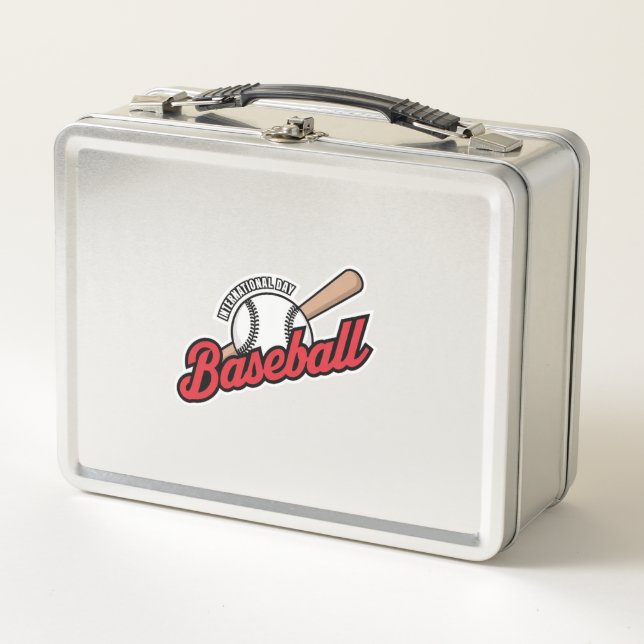 Internationales Baseball-Day-Logo Metall Brotdose (Vorderseite)