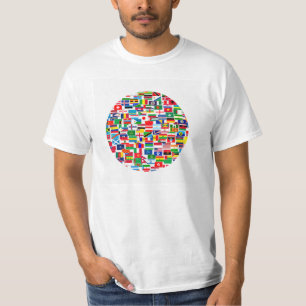Internationales Flaggen-Muster T-Shirt