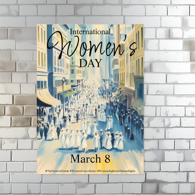 Internationales Frauentag-Leid Poster (International Women's Day Vintage Suffergette Poster. March 8.)