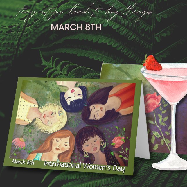 Internationales Frauentag - multiethnisches Portra Feiertagskarte (International Women's Day multi ethnic portrait Holiday Card)