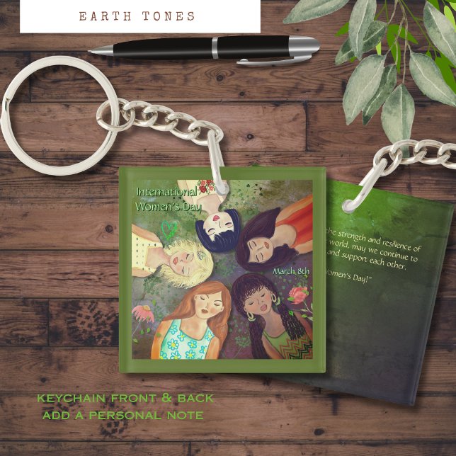 Internationales Frauentag - multiethnisches Portra Schlüsselanhänger (International Women's Day multi ethnic portrait Keychain)
