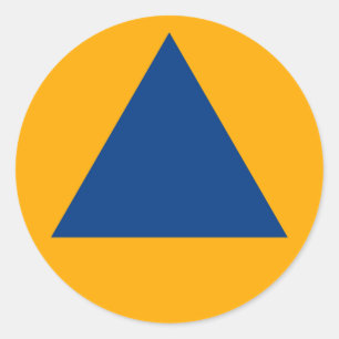 Internationales Zeichen der Zivilen Verteidigung R Runder Aufkleber