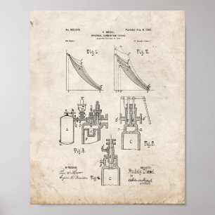 Interne Verbrennungs-Motor-Patent - alter Blick Poster