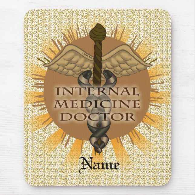 Interner Arzt Caduceus Mousepad (Vorne)
