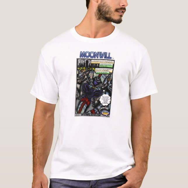 Interner Held stellt Moonwill Comic-Seite #1 dar T-Shirt (Vorderseite)