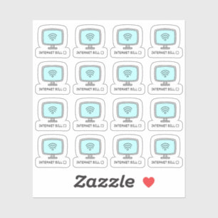 Internet Bill Due Date Erinnerung Wi-Fi Bujo Plane Aufkleber