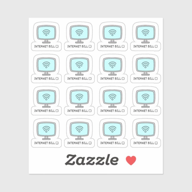 Internet Bill Due Date Erinnerung Wi-Fi Bujo Plane Aufkleber (Blatt)