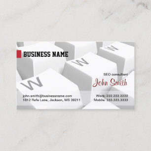 Internet Business Card mit weißer WWW-Tastatur Visitenkarte