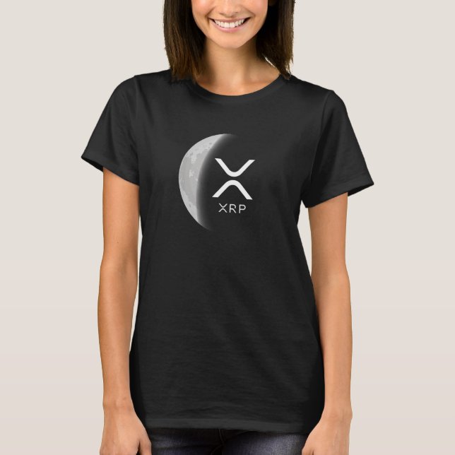 Internet-Geld-Kryptowährung Ripple XRP Moon T-Shirt (Vorderseite)