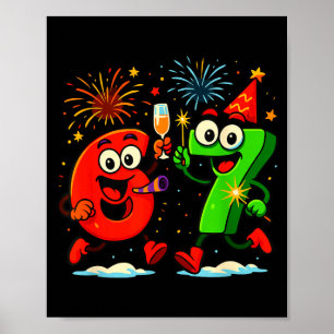 Internet-Meme 6 und 7 Sechs Sieben Alpha-Aura-Ener Poster