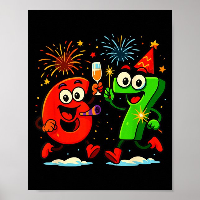 Internet-Meme 6 und 7 Sechs Sieben Alpha-Aura-Ener Poster (Vorne)