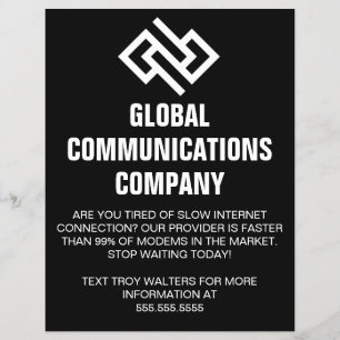 Internet-Provider-Computer-Unternehmen Schwarzes M Flyer