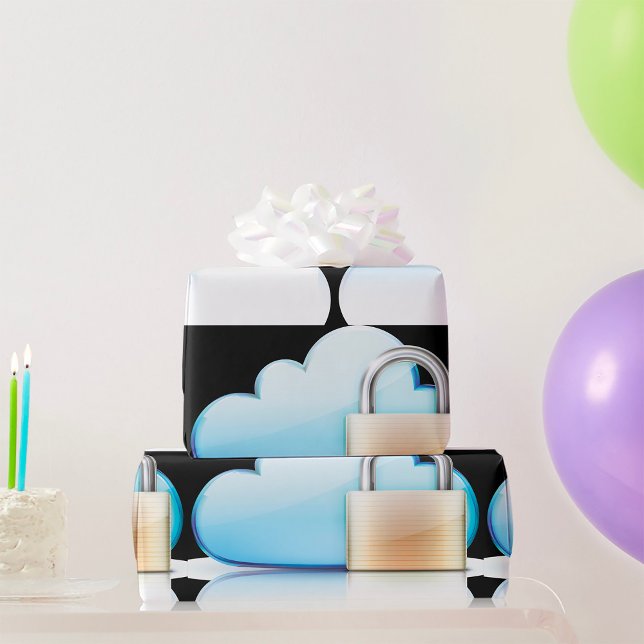 Internet Security Icon Padlock Wrapping Paper Geschenkpapier (Von Creator hochgeladen)