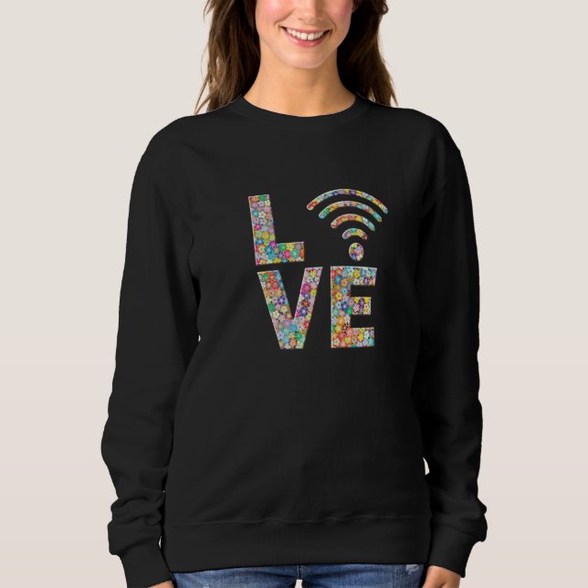 Internet-Wifi-Wi-Fi-Liebesblumen Sweatshirt (Vorderseite)