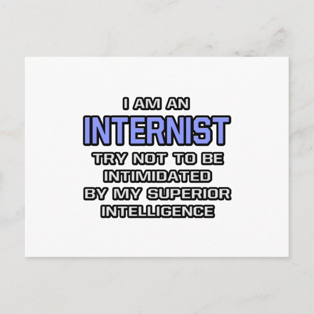 Internist Joke ... Überlegene Intelligenz Postkarte (Vorderseite)
