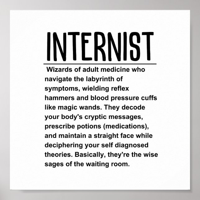 Internist Poster (Vorne)