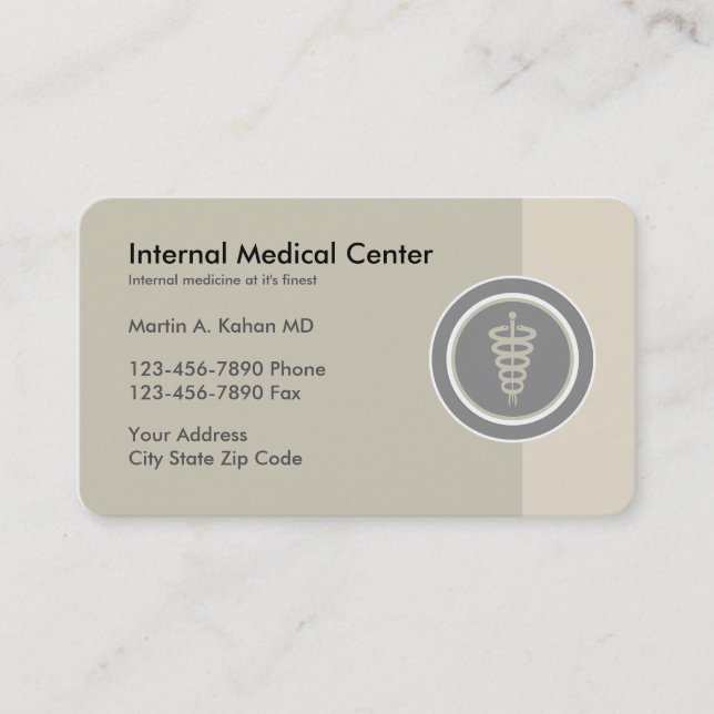 Internist Visitenkarte (Vorderseite)
