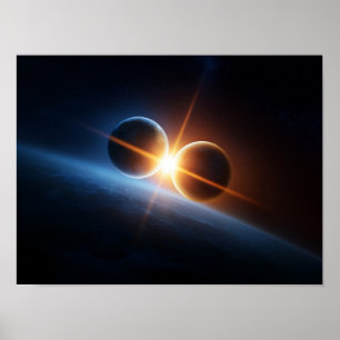 Interplanetare Planetenkollision und kosmische Lic Poster