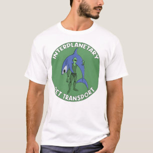 Interplanetares Haustiertransport-Abzeichen Shark T-Shirt