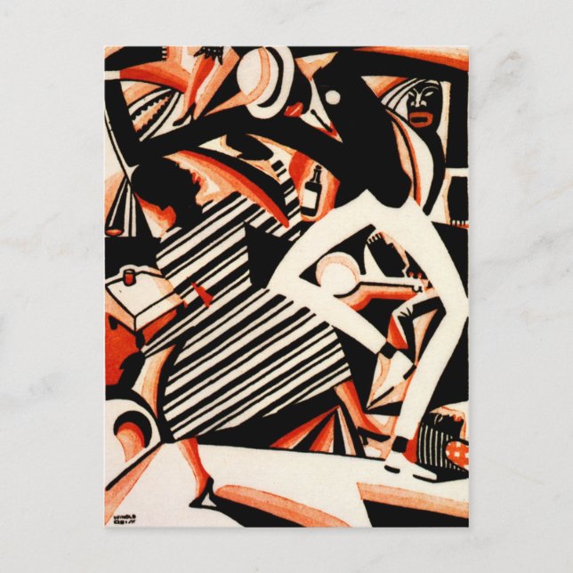 Interpretation von Harlem Jazz Postkarte (Vorderseite)