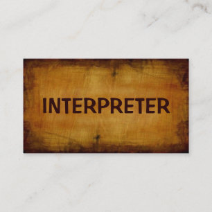 Interpreter antiker Visitenkarte