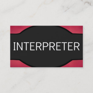 Interpreter Elegante Name Plate Visitenkarte
