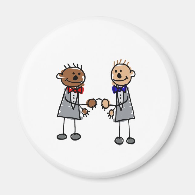 Interracial Gay Couple Magnet (Vorne)
