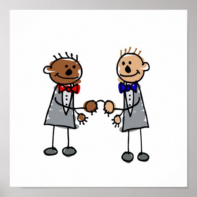 Interracial Gay Couple Poster (Vorne)