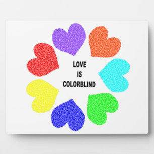 Interrassische Liebe Rainbow Hearts Plaque Fotoplatte