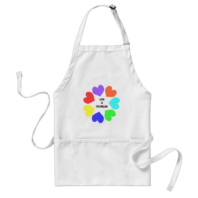 Interrassische Liebe Rainbow Hearts Schürze (Vorne)