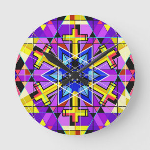 Interreligiös. Runde Wanduhr