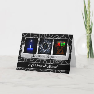 Interreligiöse Weihnachtsgrüße Chanukka Kwanzaa Feiertagskarte