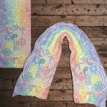 Interreligiöser Minister Stole (Glass Rainbow) Schal<br><div class="desc">Schöner Schal in Buntglas Effekt Regenbogenfarben mit Symbolen verschiedener Religionen und ein Labyrinth im Hintergrund. Geeignet für einen interreligiösen Minister als zeremoniellen Stolz.</div>