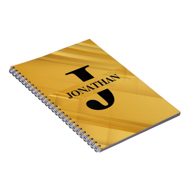 Intersecting Initial Letter Name Typography Design Notizblock (Rechte Seite)