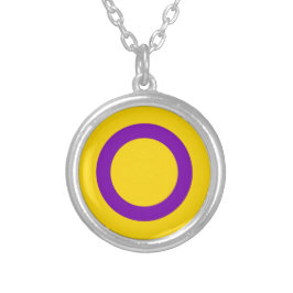 Intersex Flag Necklace Versilberte Kette