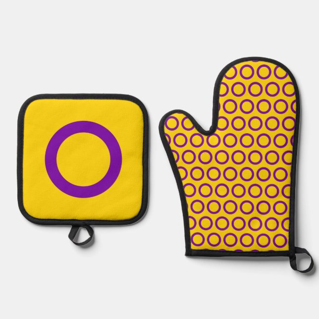 Intersex Flag Oven Mitt & Pot Holder Set (Vorderseite)